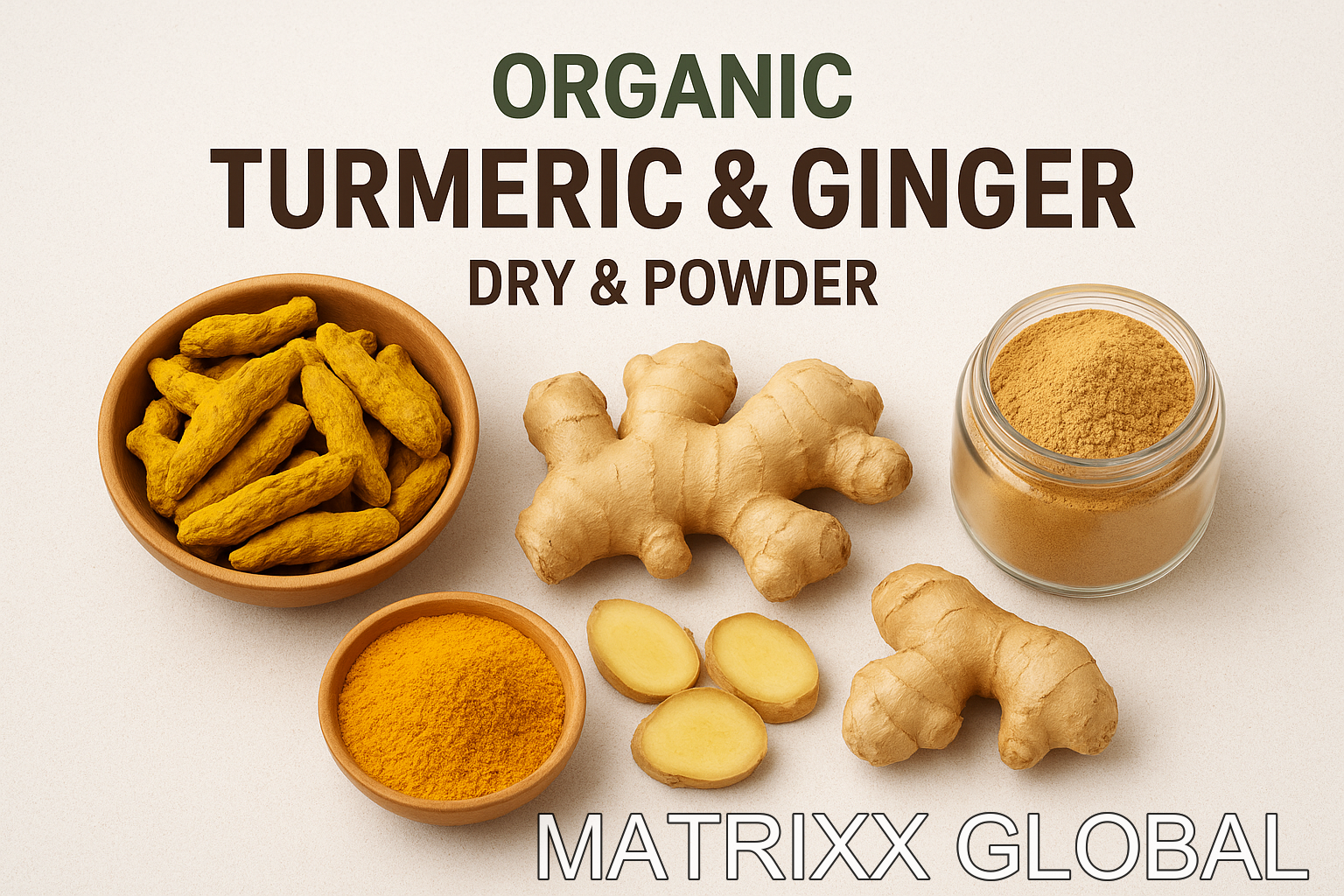 Organic turmeric and ginger powder